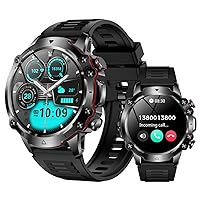 Desong Military Smart Watch Men 1.54 Inch HD Screen Rugged Tactical Smart Watch Waterproof Fitness Watch with Heart Rate Sleep Monitor for Android and iOS Phones