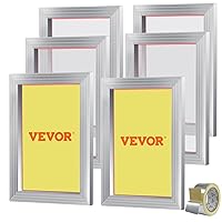VEVOR 6 Pieces Aluminum, 10x14inch Silk Screen Frame with 110 Count High Tension Nylon Mesh and Sealing Tape for T-Shirts DIY Printing, Silver
