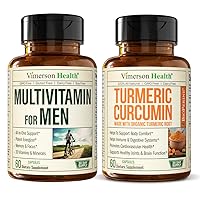 Daily Mens Multivitamin & Multiminerals Supplement for Energy, Focus, Performance & Organic Turmeric & Black Pepper - High Absorption Joint Support Supplement with Bioperine (95% Curcuminoids)