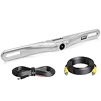 License Plate Rear View Camera - PLCM18SC Built-in Distance Scale Lines Backup Parking/Reverse Assist Waterproof Adjustable Slim Bar Cam w/ 420 TVL Resolution & RCA Output Zinc Metal Chrome