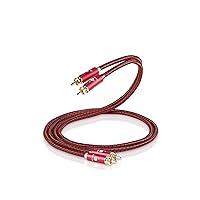 BOAACOUSTIC JIB 4N OFC HiFi 2RCA Male to 2RCA Male Audio Cable Redberry Series 3.3ft/1m