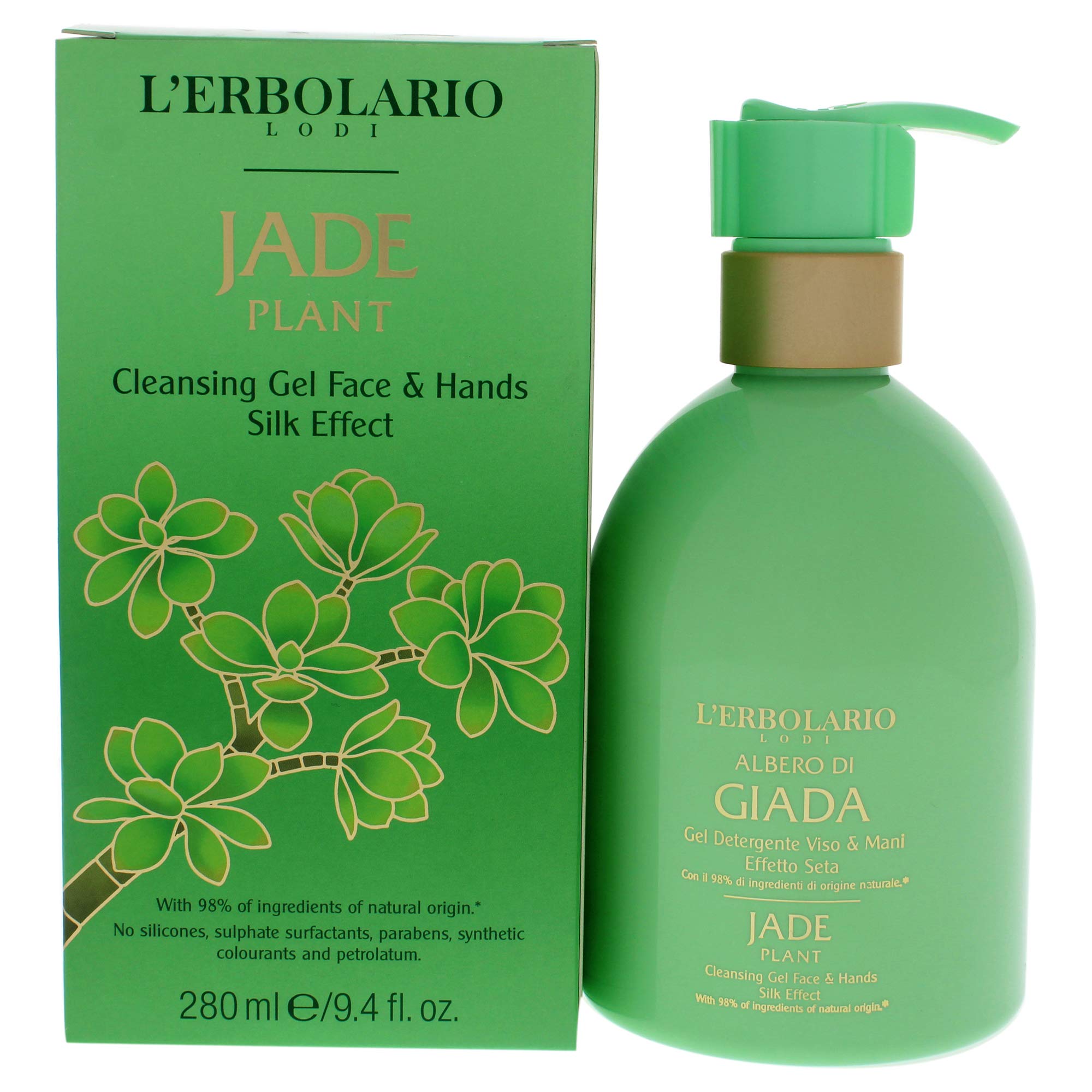 Jade Plant Cleansing Gel Face and Hands Silk Effect by LErbolario for Unisex - 9.4 oz Cleanser