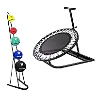 CanDo Circular Adjustable Ball Rebounder with Vertical Rack, 5 Balls - for Physical Therapy, Upper Body Exercise, Coordination, and Sports Training