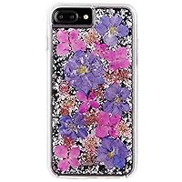 iPhone 8 Plus Case - KARAT PETALS - Made with Real Flowers - Slim Protective Design for Apple iPhone 8 Plus - Purple Petals