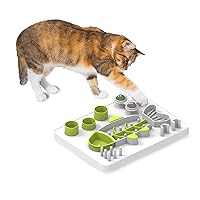 AFP Interactive Cat Food Maze, Mental Stimulation Cat Puzzle Toy Slow Feeding Treat Dispenser for Indoor Cats