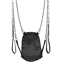 MASTER SERIES Nylon Sex Sling with Removable Stirrups for Men Women & Couples. Lightweight, Durable and Compatible with Most Swing Stands Sex Sling 1 Piece - Black