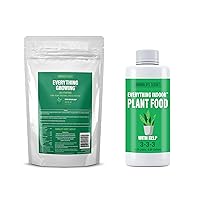 Humboldts Secret Everything Growing Plant Food 20-20-20 Plant Fertilizer - Lawns, Gardens, House Plants (2 lb) w/Everything Indoor Plant Food with Kelp Liquid Concentrate 3-3-3 Fertilizer (8 Ounce)