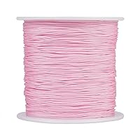 150 Yards 0.5mm Braided Nylon Crafting Thread Chinese Knotting Beading String Macrame Cord Rope for Necklace Bracelet Jewelry Craft Making, Pink