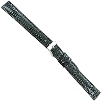 12mm Milano Genuine Lizard Leather Green Stitched Padded Watch Band 718a