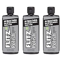 Flitz Metal Polish and Cleaner Liquid for All Metal, Also Works On Plastic, Fiberglass, Aluminum, Jewelry, Sterling Silver: Great for Headlight Restoration and Rust Remover, 3.4 oz - 3 Pack