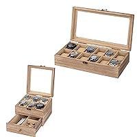 Watch Box Case Organizer Display Storage with Jewelry Drawer for Men Women Gift, Wood 9B9DLCGX 9S65SNS1