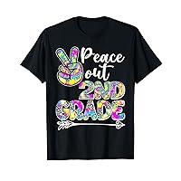 Tie Dye Peace Out 2nd Grade Last Day Of School Leopard T-Shirt