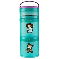 Star Wars Stackable Snack Containers for Kids and Toddlers, 3 Stackable Snack Cups for School and Travel, Princess Leia and Rey