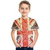 Kids Patriotic Shirt Stripes Boys Retro Shirts Independence Day Tie Dye Ripped Tops Fashion Tees Summer