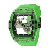 Invicta Men's S1 Rally 47.5mm Silicone Mechanical Watch, Green (Model: 44365), Green, Green, Green, Strap.