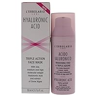 L'Erbolario Hyaluronic Acid Triple Action Face Mask - Creamy Texture Treatment - Leaves Skin Compact, Moisturized And Surprisingly Radiant - With Hyaluronic Acid And Extract Of Snow Algae - 1.6 Oz