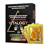 Under Eye Patches for Dark Circles and Wrinkles | 24K Gold Anti-Aging Mask, Pads for Puffy Eyes & Bags | Collagen Eye Mask with Natural Extracts & Hyaluronic Acid (Pack of 10 Pairs)