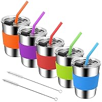 Kids Toddler Straw Cups with Lids,8oz Spill Proof Kids Tumblers with Straws and Lids,Stainless Steel Smoothie Sippy Cups for Baby for School,Outdoor