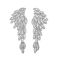Art Deco 1920's Great Gatsby Angel Wings Eagle Wings Gothic Earrings Rhinestone Retro Statement Earrings Dangling Earrings Chandelier Long Drop Earrings for Women