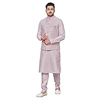 Indian Traditional Designer Groom Wedding Ethnic Kurta Pyjama With Jacket Outfit For Men