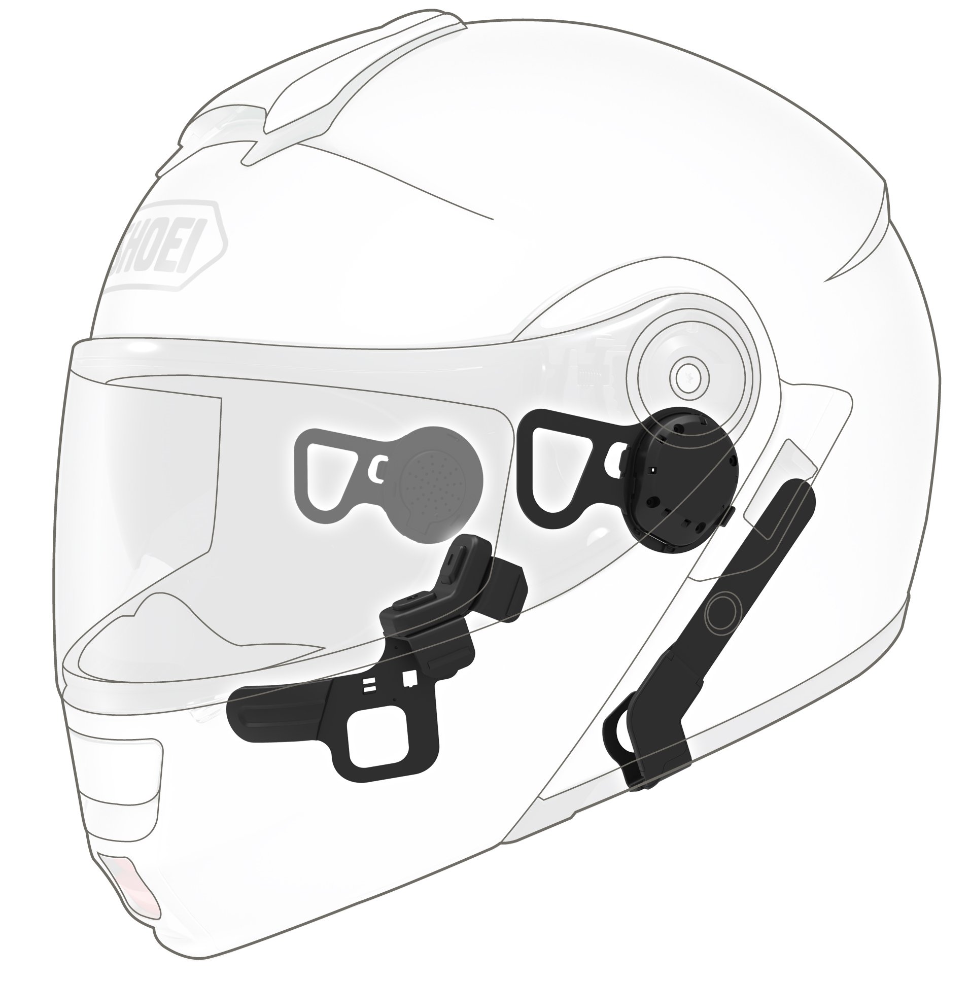 Sena 10U-SH-02 10U Motorcycle Bluetooth Communication System with Handlebar Remote for Shoei Neotec Helmet