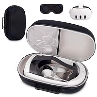 Hard Carrying Case for Meta Quest 3，Compatible Meta Quest 3 accessory with ELITE headband, touch controller and other accessories，Stylish design for traveling，Black