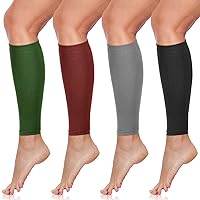 4 Pairs Calf Compression Sleeve Leg Compression Sock Calf and Shin Support Relieve Calf Pain for Men Women Running