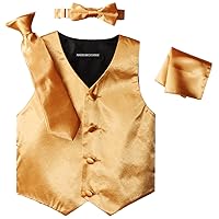 American Exchange Little Boys's' Satin 4 Piece Vest Set
