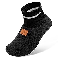 BARERUN Womens Mens Fuzzy House Slippers Soft-Lightweight Warm House Slipper Socks with Non Slip Rubber Sole Around House Shoes Indoor/Outdoor