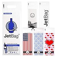 Wine Bag for Travel (Set of 6, Variety Sampler) - The Original Absorbent Reusable & Protective Bottle Bags - MADE IN THE USA