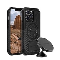 Rokform - iPhone 13 Pro Rugged Case + Dual Magnet Swivel Dash Mount Phone Mount for Car, Truck, or Van