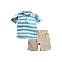 New Balance Boys' Shorts Set - 2 Piece Performance Polo Shirt and Golf Shorts - Summer Outfit for Toddlers (2T-7)