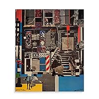 CNNLOAO Collage Artist Romare Bearden Abstract Fun Art Poster (11) Canvas Poster Wall Art Decor Print Picture Paintings for Living Room Bedroom Decoration Unframe-style 20x24inch(50x60cm)