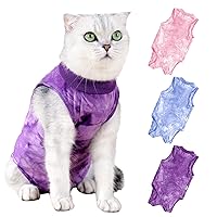 Cat Recovery Suit for Spay Cat Onesie for Cats After Surgery, Breathable Cat Surgery Recovery Suit Female Surgical Spay Suit, Kitten Recovery Suit E Collar Alternative Anti Licking Wounds, Large