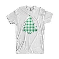 Threadrock Men's Green Plaid Christmas Tree T-Shirt