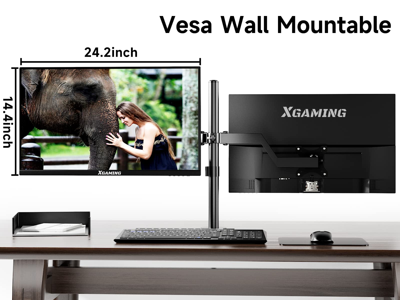 XGaming 27 Inch Computer Monitor 1080P FHD 100Hz 3ms 16:9 Wide IPS Screen,98% sRGB Eye Care Frameless PC Gaming Machine,FreeSync,HDR,Dual Speakers,HDMI VGA Display Ports,VESA Mounted,Tilt Adjustable