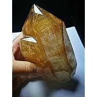 PEKMAR Rare Real Tibet Himalayan High Altitude Clear Rutilated Crystal Quartz Point 5.7 inch Spiritual Reiki