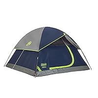 Coleman Sundome Camping Tent, 2/3/4/6 Person Dome Tent with Snag-Free Poles for Easy Setup in Under 10 Mins, Included Rainfly Blocks Wind & Rain, Tent for Camping, Festivals, Backyard, Sleepovers