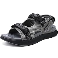 ONCAI Hiking Sandals for Men,Arch Support Man Walking Sandals,Breathable Mesh Beach Sandalias and Orthopedic Recovery Sports Slides with Adjustable Strap
