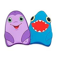 Melissa & Doug Sunny Patch Dolphin and Shark Kickboards - Learn-to-Swim Pool Toys (Set of 2) Red, Blue, Purple