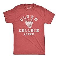 Mens Clown College Alumni T Shirt Funny Sarcastic Graduate Cap Tee for Guys