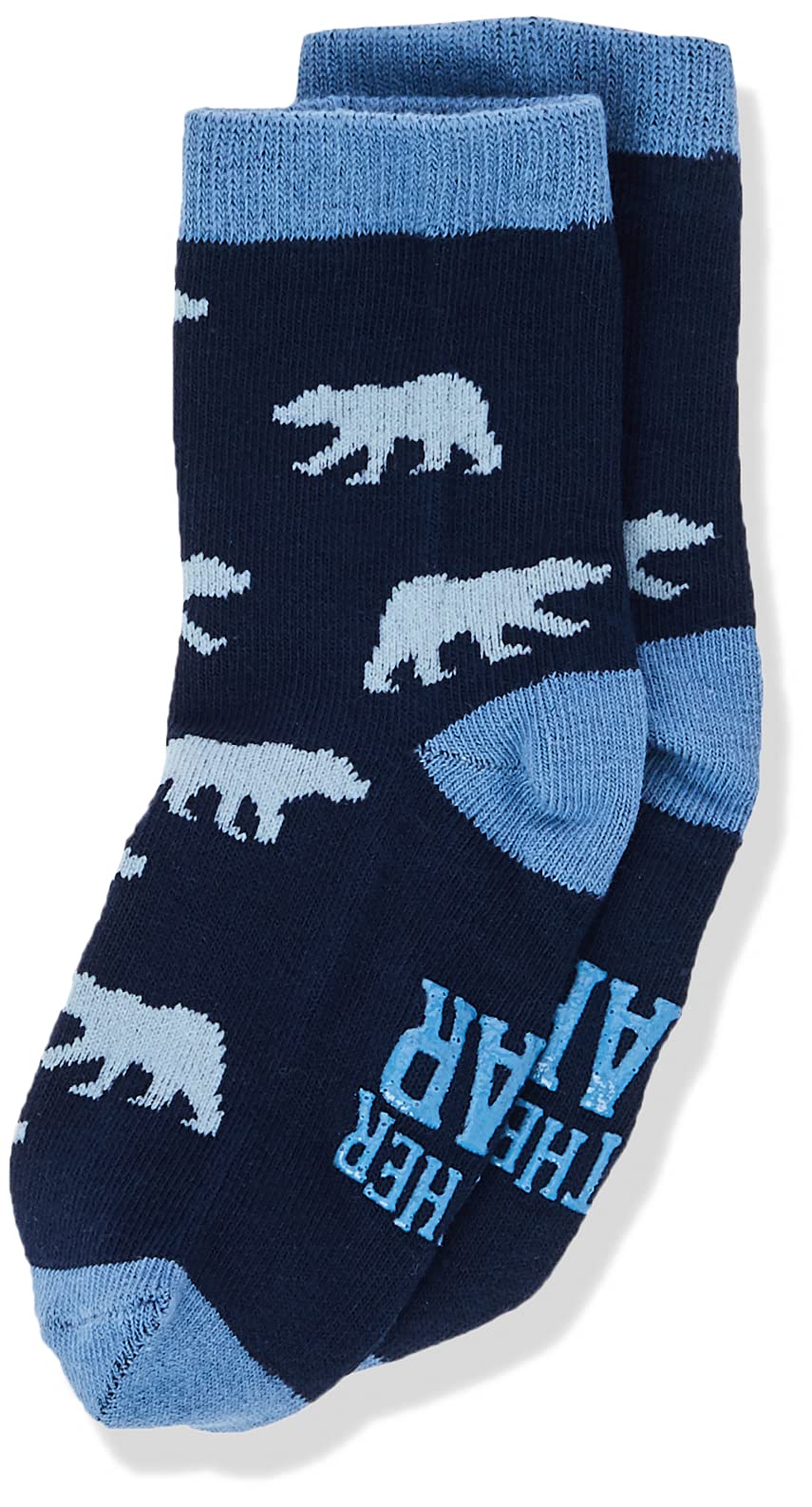 Little Blue House by Hatley Kids' Animal Crew Socks, Brother Bear, Large (4-7 Years Old)