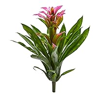 Nearly Natural Bromeliad Artificial (Set of 4) Silk Flowers, 15