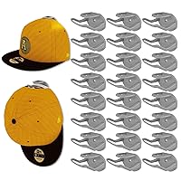 24 Pack Adhesive Hat Hooks for Wall, Strong Hat Rack for Baseball Caps, Minimalist Hat Organizer Display for Home Decor, Hat Hold Hanger for Wall, Door, Closet, No Drilling (Grey)