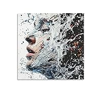 Art Abstract Poster Title of Work Headache Fashion by POPTONICART Painting Art Canvas Painting Posters And Prints Wall Art Pictures for Living Room Bedroom Decor 12x12inch(30x30cm) Unframe-style-4