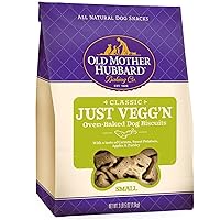 Old Mother Hubbard by Wellness Classic Just Vegg'N Natural Dog Treats, Crunchy Oven-Baked Biscuits, Ideal for Training, Small Size, 3.3 pound bag