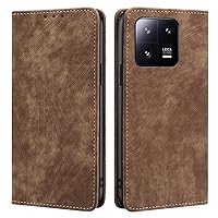 Leather Case Compatible for Xiaomi Redmi 10/10 2022/10 Prime 2022, Magnetic Flip PU Shockproof Wallet Cover Card Slots & Stand Function - Brown