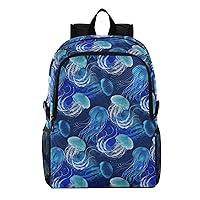 ALAZA Many Blue Jellyfishes Swimming Underwater Packable Hiking Outdoor Sports Backpack