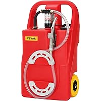 VEVOR Fuel Caddy, 32 Gallon, Portable Fuel Storage Tank On-Wheels, with 12V DC Transfer Pump (for Diesel Only), Diesel Fuel Container for Trucks, Lawn Mowers, ATVs, Boats, More, Red