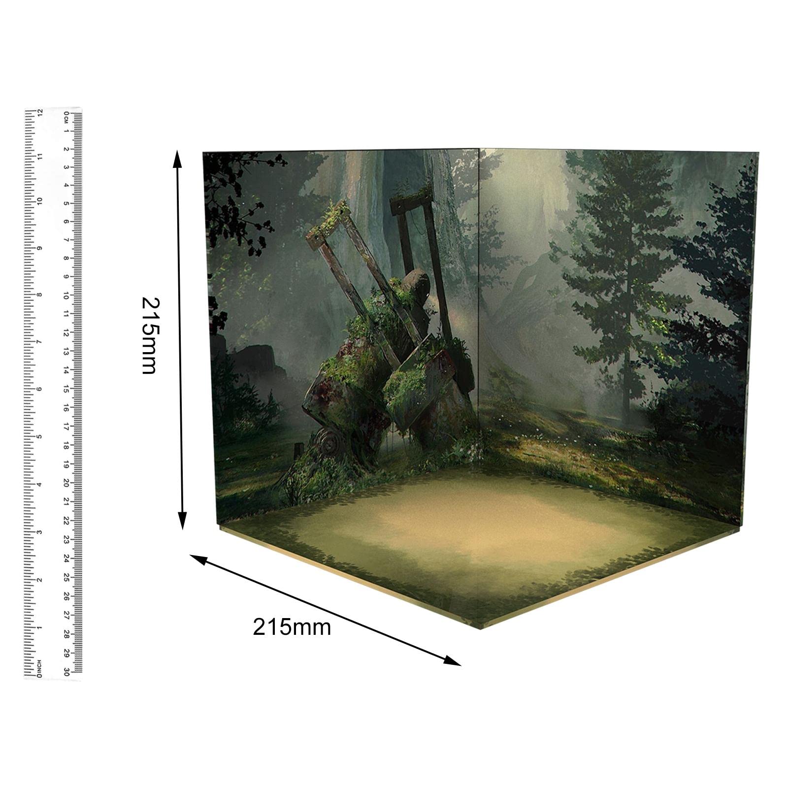Menolana 1/12 Scale Backdrop Organizer Scene Display Vehicle Model Showcase Background for Action Figures Vehicle Scene Toy Diecast Car , Forest
